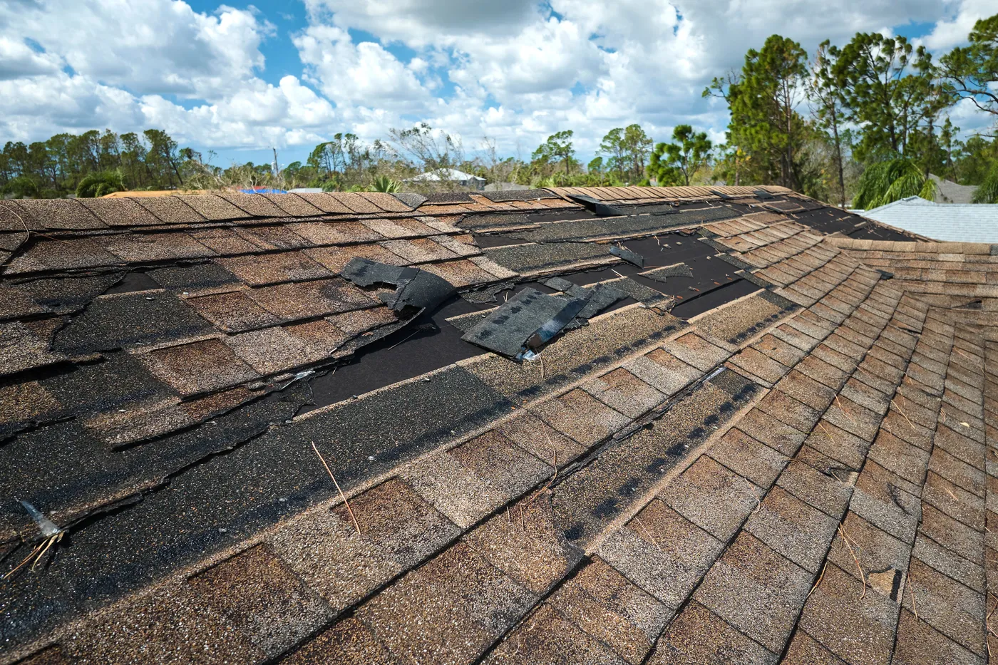 Emergency Roofing work on a roof