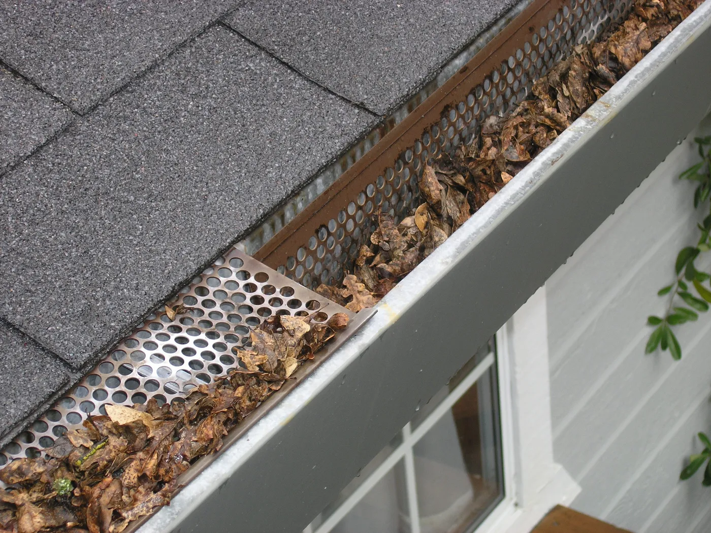 Gutters work on a roof